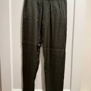 Olive green silk Velvet pants